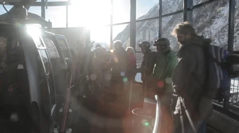 Line to cableway Stock Footage 46128024