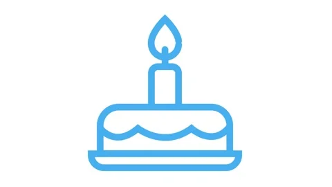 Line cake on plate icon isolated on white background. Stock Footage 146396206