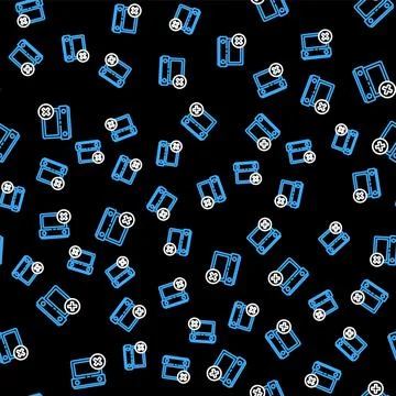 Line Calendar date delete icon isolated seamless pattern on black background Stock Illustration