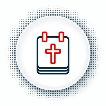 Line Calendar with Easter icon isolated on white background. Spring Christian Ilustración de archivo