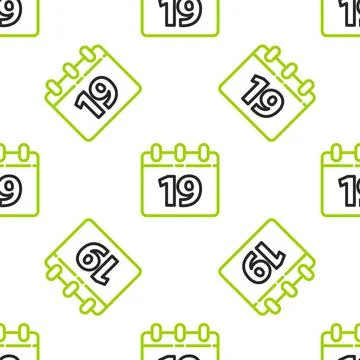 Line Calendar with Happy Easter icon isolated seamless pattern on white Stockillustratie