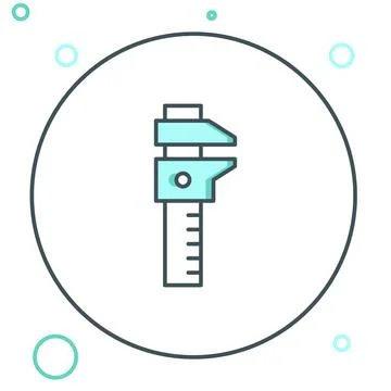 Line Calliper or caliper and scale icon isolated on white background. Preci.. Stock Illustration