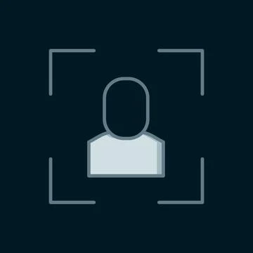 Line Camera focus frame line icon isolated on black background. Flat filled.. Stock Illustration