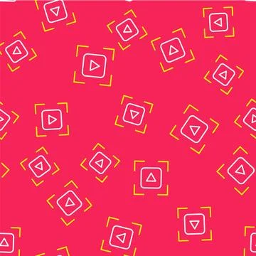 Line Camera focus frame line icon isolated seamless pattern on red backgrou.. Stock Illustration