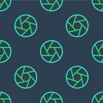 Line Camera shutter icon isolated seamless pattern on blue background. Vector イラスト素材