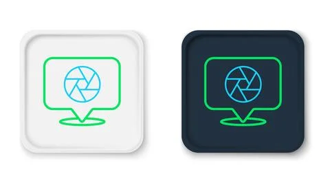 Line Camera shutter icon isolated on white background. Colorful outline concept Stock Illustration