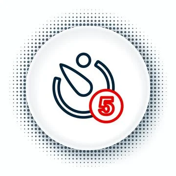 Line Camera timer icon isolated on white background. Photo exposure. Stopwatch 스톡 일러스트