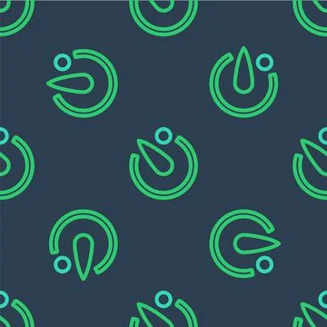 Line Camera timer icon isolated seamless pattern on blue background. Photo 스톡 일러스트