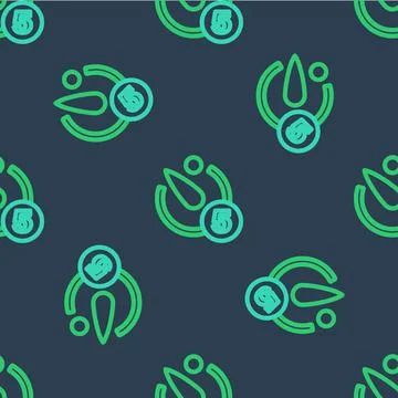 Line Camera timer icon isolated seamless pattern on blue background. Photo Illustrazione stock