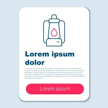 Line Camping lantern icon isolated on grey background. Colorful outline concept Illustration