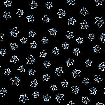 Line Canadian maple leaf icon isolated seamless pattern on black background Stock Illustration