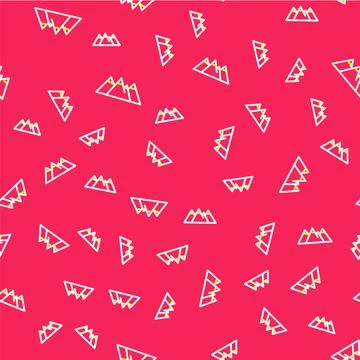 Line Canadian maple leaf icon isolated seamless pattern on red background Illustrazione stock