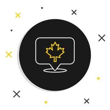 Line Canadian maple leaf icon isolated on white background. Canada symbol m.. Stock Illustration