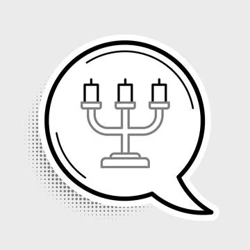 Line Candlestick icon isolated on grey background. Colorful outline concept Stock Illustration