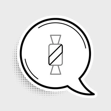 Line Candy icon isolated on grey background. Colorful outline concept. Vector Stock Illustration