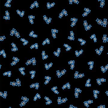 Line Candy icon isolated seamless pattern on black background. Vector Stock Illustration