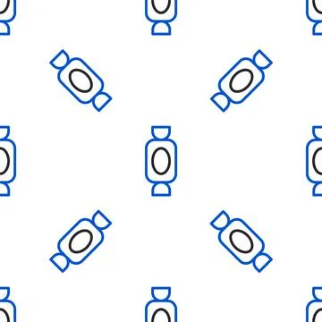 Line Candy icon isolated seamless pattern on white background. Colorful outline 스톡 일러스트