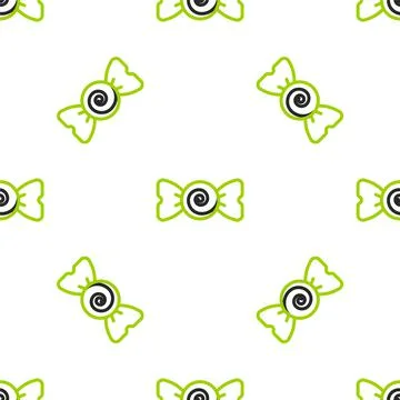 Line Candy icon isolated seamless pattern on white background. Merry Christmas Illustrazione stock