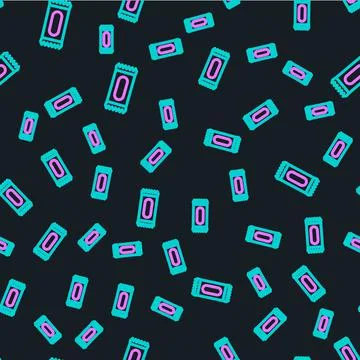 Line Candy icon isolated seamless pattern on black background. Vector Stock Illustration