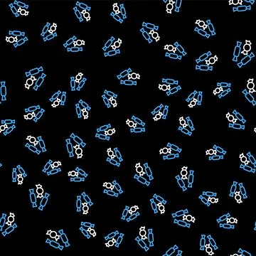 Line Candy icon isolated seamless pattern on black background. Happy Halloween Illustrazione stock