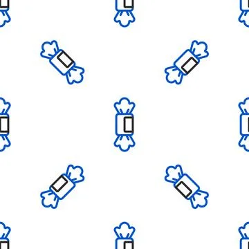 Line Candy icon isolated seamless pattern on white background. Colorful outli Stock Illustration