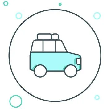 Line Car icon isolated on white background. Colorful outline concept. Vector Stock Illustration