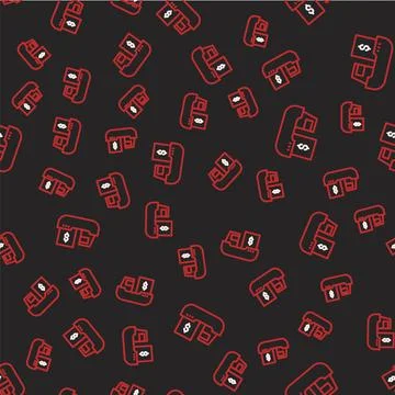 Line Cargo ship with boxes delivery service icon isolated seamless pattern .. Illustrazione stock