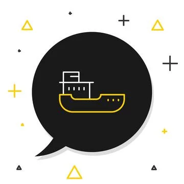 Line Cargo ship icon isolated on white background. Colorful outline concept.. Stock Illustration