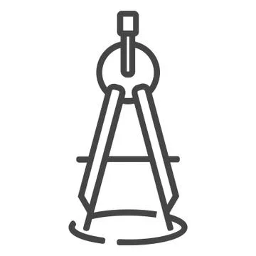 Line carpentry compass woodwork icon on white background Stock Illustration