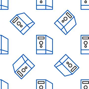 Line Case of computer icon isolated seamless pattern on white background Illustrazione stock