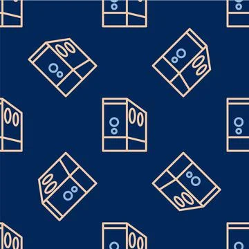 Line Case of computer icon isolated seamless pattern on blue background Stock Illustration