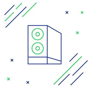 Line Case of computer icon isolated on white background. Computer server Stock Illustration