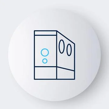 Line Case of computer icon isolated on white background. Computer server Illustrazione stock