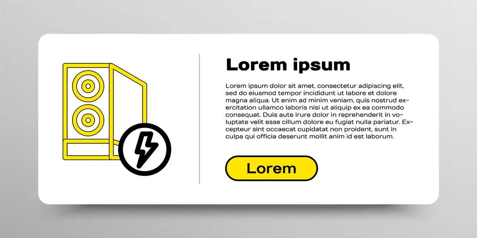 Line Case of computer icon isolated on white background. Computer server. W.. Illustrazione stock