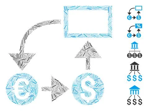 Line Cashflow Icon Vector Collage Stock Illustration
