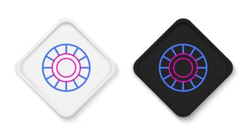 Line Casino chips icon isolated on white background. Casino gambling. Color.. Stock Illustration