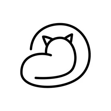 Line cat logo template. perfect use for animal logo. cat sign and symbol. Stock Illustration