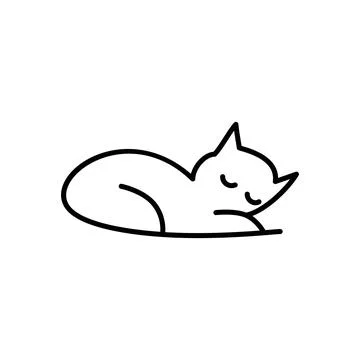 Line cat logo template. perfect use for animal logo. cat sign and symbol. Stock Illustration