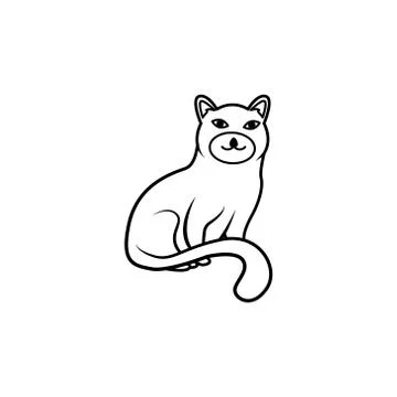 Line cat vector design template illustration Иллюстрация