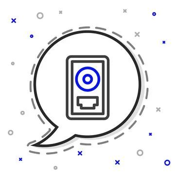 Line CD disk award in frame icon isolated on white background. Modern cerem.. Stock Illustration
