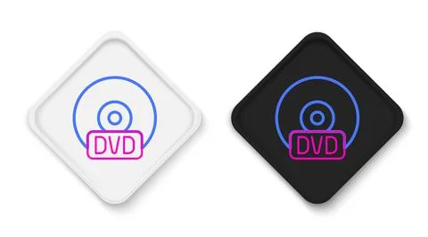 Line CD or DVD disk icon isolated on white background. Compact disc sign Illustrazione stock