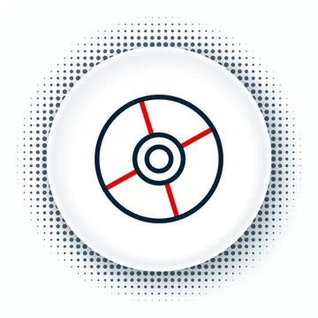 Line CD or DVD disk icon isolated on white background. Compact disc sign Stock-Illustration