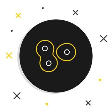 Line Cell division process icon isolated on white background. Colorful outline Illustrazione stock