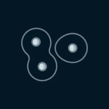 Line Cell division process icon isolated on black background. Flat filled o.. Illustrazione stock