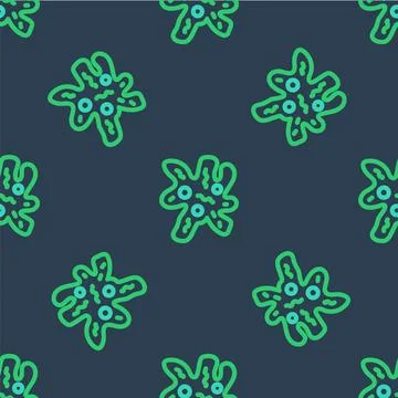 Line Cell icon isolated seamless pattern on blue background. Vector Stock Illustration
