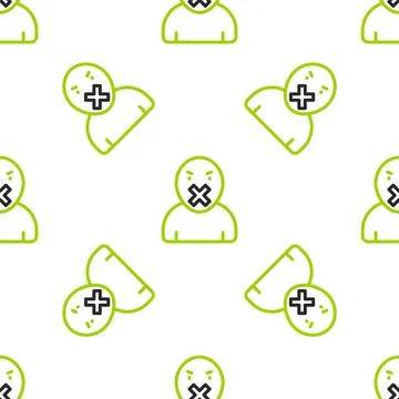Line Censor and freedom of speech concept icon isolated seamless pattern on Stockillustratie