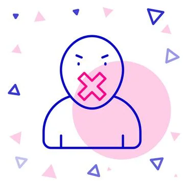 Line Censor and freedom of speech concept icon isolated on white background イラスト素材