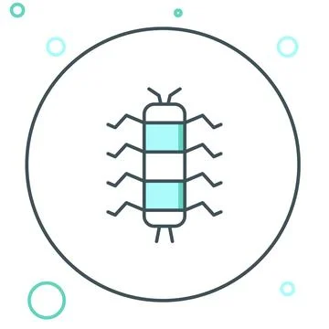 Line Centipede insect icon isolated on white background. Colorful outline c.. Stock Illustration