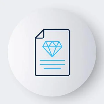 Line Certificate of the diamond icon isolated on white background. Colorful 스톡 일러스트