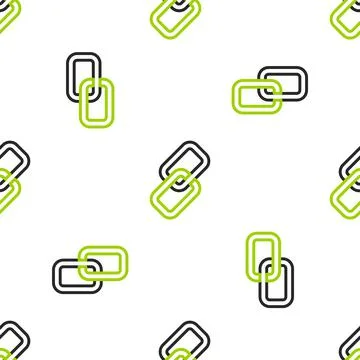 Line Chain link icon isolated seamless pattern on white background. Link single Stockillustratie